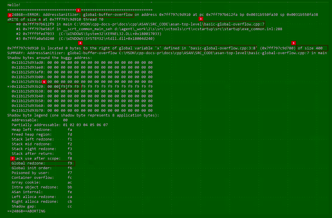 ASAN output ASAN output